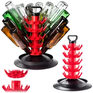 KADAX Abtropfgestell für 50 Flaschen, Flaschenständer aus Kunststoff, Abtropfständer, Flaschenhalter zum Abtropfen von Glasflaschen, Abtropfhalter, Flaschentrockner