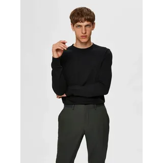 SELECTED HOMME Strickpullover »SLHBERG CREW NECK NOOS«, schwarz