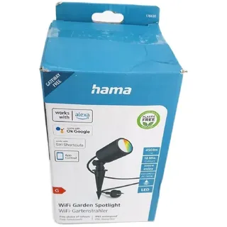 Hama Gartenlampe (LED Gartenstrahler Erdspieß Außenleuchte IP65 wasserdicht, RGBW für farbige Gartenbeleuchtung + Farbwechsel, dimmbare Gartenleuchte schwenkbar, mit App, 7 W) schwarz