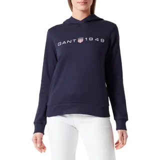 GANT Damen Reg Printed Graphic Hoodie Kapuzenpullover, Evening Blue, L EU