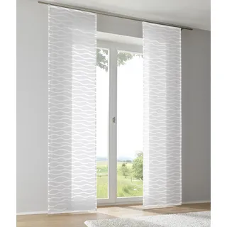 Schiebegardine KUTTI "Enya" Gr. 2, weiß, B:60cm H:175cm, Ausbrenner, Baumwolle, Polyester, Gardinen, Schiebegardine, Ausbrenner Welle transparent uni