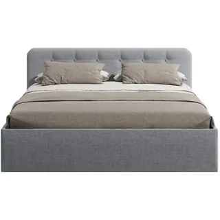 Home Collective Polsterbett mit verstellbarem Lattenrost & Bettkasten, 200 x 200 cm in Grau , Holzwerkstoff , Schichtholz , 200x200 cm , Schlafzimmer, Betten, Polsterbetten