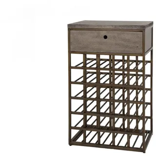 Kawola Weinschrank Balzar Bronze Metall , Bronzefarben , 1 Schubladen , Rechteckig , 54x85x35 cm , Weinregale