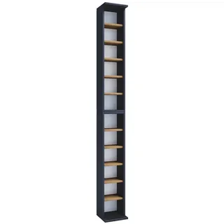 VCM CD-Regal 21 x 20 x 180 cm Anthrazit/Eiche