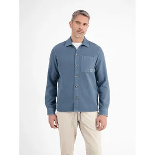 LERROS Langarmhemd »LERROS Hemdjacke in kerniger Struktur«, blau