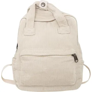 Makukke Damen Cord Cityrucksack Klein Beige SEO Travel Rucksack - Beige