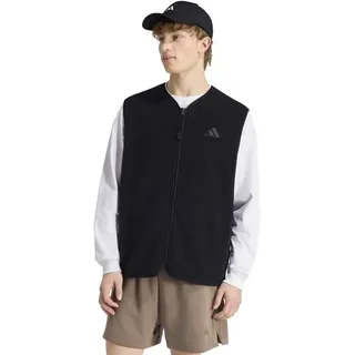 Adidas City Tech 3 Stripes High Pile Fleece Weste - Black - M