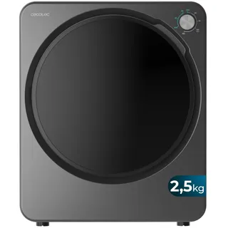 Cecotec Mini-Ablufttrockner Bolero DressCode Dry 3150V Dark. 2,5 kg, 950 W, 6 Programme mit 4 Warm- und 2 Kaltstufen, ECO, Drehregler, kompakt, Außenabluft für schnelles Trocknen in kleinen Wohnungen