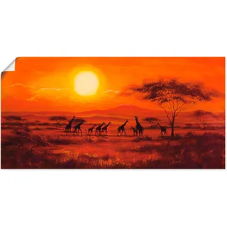 Artland Wandbild »Giraffenherde«, Afrika, (1 St.), als Poster, Wandaufkleber in verschied. Größen, orange