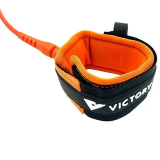 Victory 9 ́ Pro 7mm Stainless Steel Double Swivel Surfleash - Matt Orange - One Size