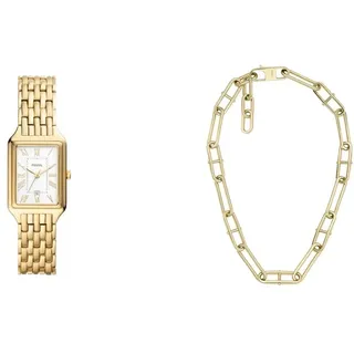 Fossil Women's Raquel Watch and Heritage Necklace, Gold-Tone Stainless Steel, Set