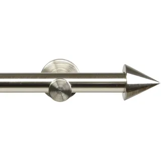 Liedeco Gardinenstange "Modern Line Kegel" Ø 16 mm 1 läufig-läufig Fixmaß, edelstahlfarben
