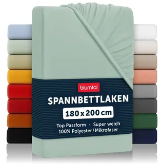 Blumtal Bettlaken Mikrofaser 180 x 200 cm Grün 2 St.