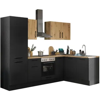 Stella Trading Winkelküche Turin L-Form 270 x 175 cm schwarz