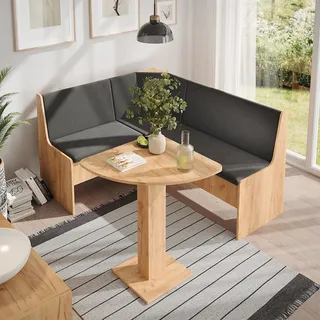 Vicco Eckbankgruppe Ramon, Goldkraft Eiche, 137.6 x 92.8 cm mit ecktisch, Model 63213 - Braun