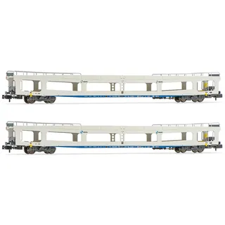 Arnold Railway – Rolling Stock HN4351 RENFE, 2-teiliges Set DDMA-Autotransporter, weiße Lackierung, Epoche V