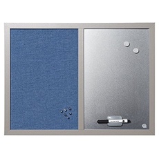 Bi-Office MX04429608 - Blue Bells Kombitafel, MDF Rahmen Textiloberfläche, 22 mm dicker, perlenfarben/blau/silber