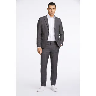 Anzug LINDBERGH, Herren, Gr. 46, N-Gr, grau (grau check), Web, Obermaterial: 85% Polyester, 15% Viskose, kariert, slim fit, Anzüge Anzug, in karierter Optik