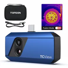 TOPDON TC001 Plus Wärmebildkamera für Android, 256 x 192 IR hohe Auflösung mit visueller Kamera, Temperaturbereich -20 bis 550 °C, 25 Hz, Dual-Objektiv-Thermobildkamera für Smartphones, Tablet und PC