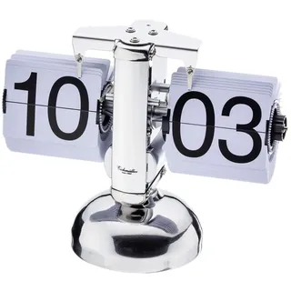 Eichmüller since 1950 Retro Flip Uhr - Tischuhr - Silber weiß