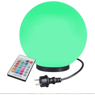 Kugelleuchte Kugellampe RGB Außenleuchte Ø 25cm Gartenlampe LED + Fernbedienung - Weiß