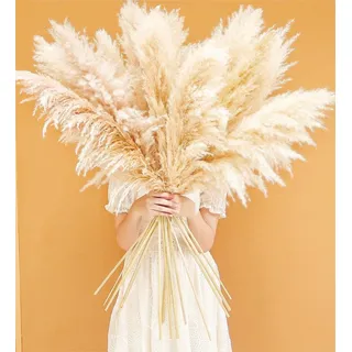 Bannifll 10 Stück Pampas Grass XXL - Groß Deko für Boho Wohnzimmer, Tisch, Schlafzimmer, Hochzeit, Badezimmer (115cm)