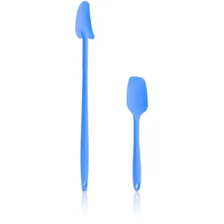 Kochblume Geizhals Set, Restelöffel, Flexlöffel S | Premium Premium-Silikon & BPA freimit Edelstahlkern | In der bunten Box (blau, 2er Set)