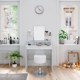 Vicco Schminktisch Ania Weiß 80 cm mit Hocker, Model 36387 - Weiß