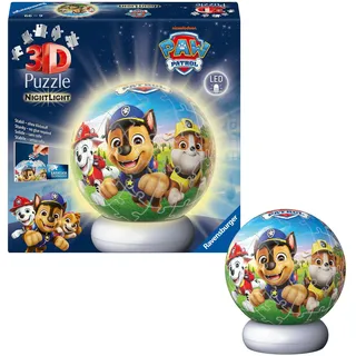 Ravensburger 3D Puzzle-Ball Nachtlicht - Puzzle ab 6 Jahre | 72 Teile, Mit LED Nachtlicht, Ideal als Nachttischlampe, Schwierigkeitsgrad 2/5, Durchmesser: ca. 12,9 cm, Ohne Klebstoff