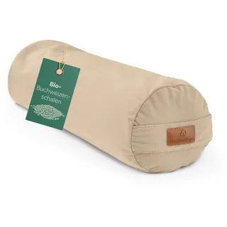 #DoYourYoga Zylinder Yogabolster | 68cm x 22cm | Gefüllt mit Bio-Dinkelspelz oder Bio-Buchweizenschalen (KBA) | Waschbarer Bezug | Yogakissen & Meditationssitz | Zafukissen für Yin Yoga