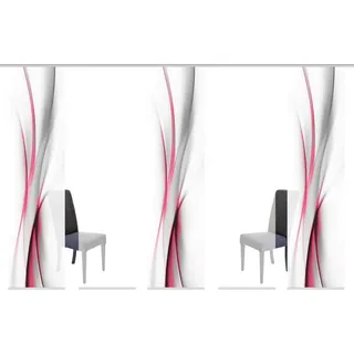 Schmidt W. Gmbh Flächenvorhang 5ER Set , Rot , Textil , Wellen , 60x245 cm , mit Paneelwagen, Seidenoptik, mit Metallabschlussleisten , Heimtextilien, Vorhänge, Flächenvorhänge