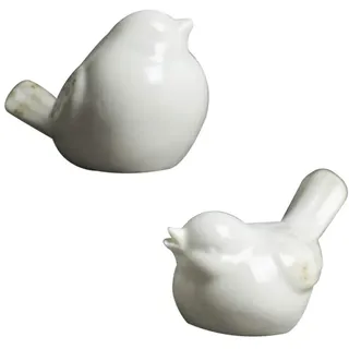 VORCOOL 2Pcs Weiß Keramik Vogel Figuren Set Moderne Vogel Skulpturen Handwerk für Landschaft Garten Home Office Desktop Display Dekor