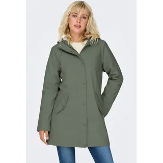 Funktionsmantel ONLY "ONLSALLY RAINCOAT OTW NOOS", Damen, Gr. M, weiß (castor gray detail:weiß teddy), Web, Obermaterial: 100% Polyester, unifarben, figurumspielend Po-bedeckend, hoch geschlossener Ausschnitt, Mäntel Funktionsmantel, mit Kapuze und Teddyplüschfutter
