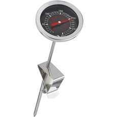 Küchenprofi Frittier-Thermometer aus Edelstahl mit praktischem Clip, Küchenthermometer, Grillthermometer, Fleischthermometer analog, 0-300 °C Skala in °C und °F ablesbar, 21,2 cm