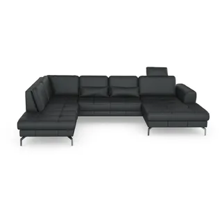 sit&more Wohnlandschaft "Bendigo U-Form", inklusive Sitztiefenverstellung, Bodenfreiheit 15 cm, in 2 Fußfarben,