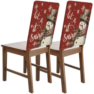 Bseical 2 x Stuhlhussen Weihnachten, Weihnachts Stuhlhussen, Universal Stuhlbezug, Stuhlbezug FüR Weihnachten, Weihnachtsstuhlhussen für Esszimmer, Abendessen, Weihnachten Party Besteck Deko (B)