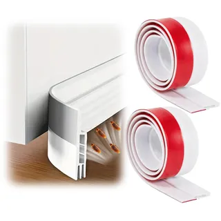 2 Stück Türdichtung, Zugluftstopper, Türdichtung, Schalldämmung, Tür, 100 cm, Wärme- und Schalldämmung, Schutz gegen Luft, Lärm und Staub, Weiß