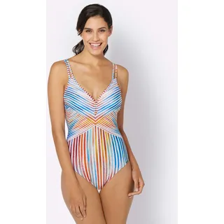Badeanzug SUNFLAIR, Damen, Gr. 40, Cup D, bunt (bunt, gestreift), Elasthan, Polyamid, Badeanzüge Badeanzug