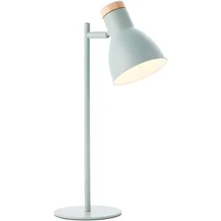 Brilliant Soft Interieur Tischlampe - dekorative Tischleuchte mit Schnurzwischenschalter schwenkbaren Kopf aus Metall/Holz, in grün matt - 47cm Höhe, 92713Z04
