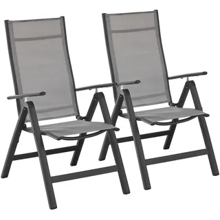 Merxx Amalfi Gartenstuhl 60 x 70 x 108 cm schwarz/braun 2 St.