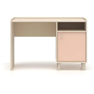 Petits-meubles Schreibtisch Alycia Beige - Korallenrosa - Holzeffekt , Pink , 120x80x58 cm , Babymöbel & Kindermöbel, Kinderzimmer & Jugendzimmer, Kinderschreibtische