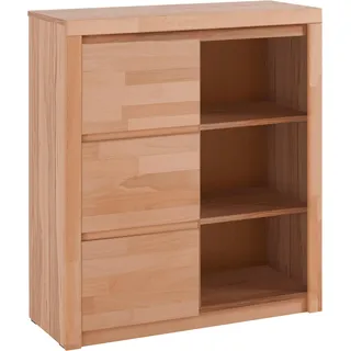 Home Affaire Highboard HOME AFFAIRE "Silkeborg", beige (kernbuche teilmassiv), B:90cm H:100cm T:35cm, Holz teilmassiv, Sideboards, Highboard, Breite 90 cm