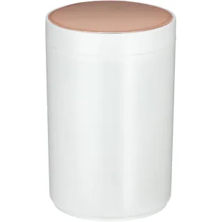 MSV Bad Serie Lena Design Kosmetikeimer Bad Treteimer 5 Liter (ØxH): ca. 18,5 x 26,3 cm Weiß/Kupfer