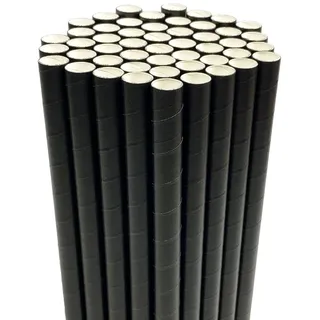 Papierstrohhalme Bubble Tea Strohhalme 12mm Breit Strohhalm Boba Smoothies Milchshake Jumbo Papier Trinkhalme Einweg für Hochzeiten Geburtstag Partys und Feier, 50 Stück - Schwarz