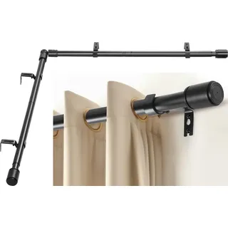 Anndason Duschvorhangstange L-Form 76 x 190 cm schwarz