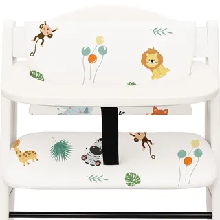 Sitzverkleinerer für Hochstuhl Baby Sitzkissen Stuhl 2-teilig - Kinder Sitzauflage für Hauck und Stokke Kinderhochstuhl High Chair Cover für Treppenhochstuhl und Babystuhl Safari