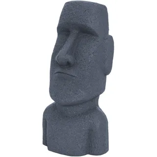 ECD-Germany Moai Rapa Nuil Kopf Statue Grau 53,5 cm , Kunststoff , 19x53.5x26.5 cm , Dekoration, Dekofiguren & Skulpturen, Skulpturen