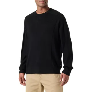 Armani ExchangeMen's The Grid, Sustainable, Ribs and Reverse Jersey Stitch Pullover Sweater Black,L