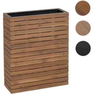 Pflanzkasten HWC-L21, Hochbeet Pflanzkübel Blumentopf, eckig 77x63x23cm Outdoor Akazie Holz FSC®-zer