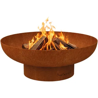Barbecook Feuerschale Jack 100 aus vorgerostetem Cortenstahl, Feuerschale für den Außenbereich, 100x31,5cm, orangebraun